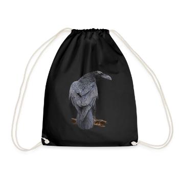 Crow - Drawstring Bag - black - Front