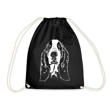 BASSET HOUND Portrait Wilsigns - Turnbeutel - Schwarz - Vorne