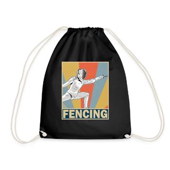 fencing - Drawstring Bag - black - Front