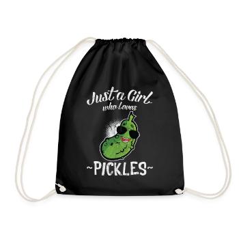 Just A Girl Who Loves Pickles Shirt Women Gifts - Turnbeutel - Schwarz - Vorne
