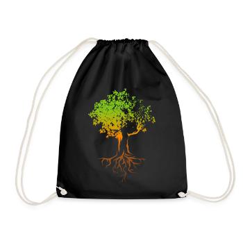 Tree, Autumn, Colors, Colorful, Illustration, Forest, Nature - Drawstring Bag - black - Front