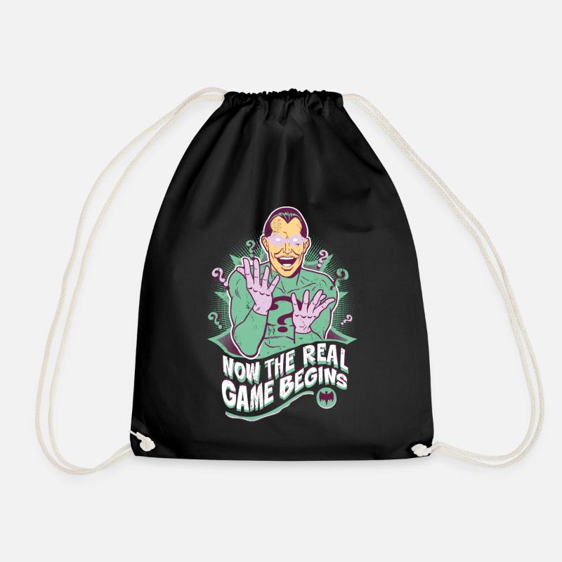 DC Comics Batman Bösewichte Riddler Spruch - Turnbeutel - Schwarz
