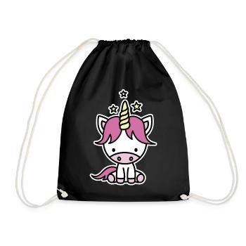 Cute unicorn for kids - Turnbeutel - Schwarz - Vorne