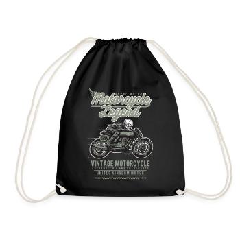 Cadeau de moto de crâne de légende de moto - Sac de sport léger - noir - Devant