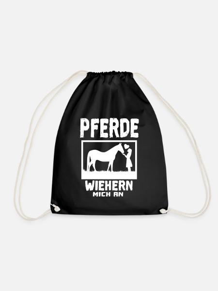 PFERD PFERDE wiehern mich an - Turnbeutel - Schwarz