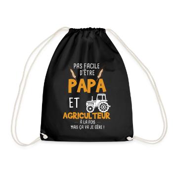 Agriculteur - Agriculture - Fermier - Papa - Sac de sport léger - noir - Devant
