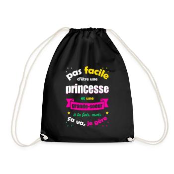 PRINCESSE ET GRANDE SOEUR - Sac de sport léger - noir - Devant