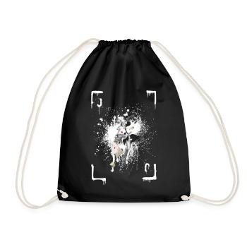 joker card game card - Drawstring Bag - black - Front