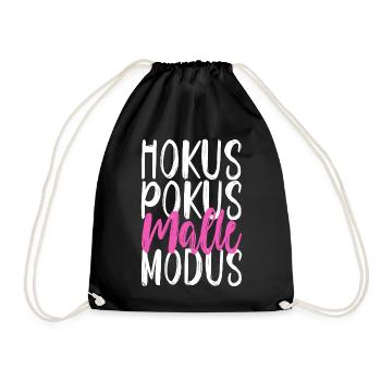 Hokus Pokus Malle Modus - Mallorca lustige Sprüche - Turnbeutel - Schwarz - Vorne
