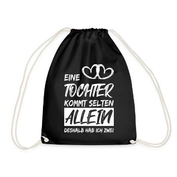 Stolzer Papa stolze Mama zwei Töchter - Turnbeutel - Schwarz - Vorne