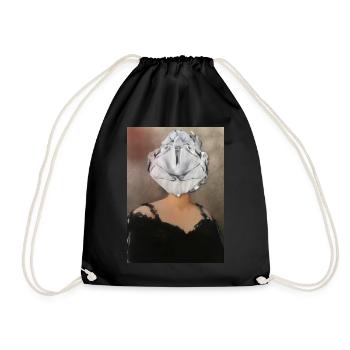 PAPER HEAD, 2020 by massimiliano sbrescia - Drawstring Bag - black - Front