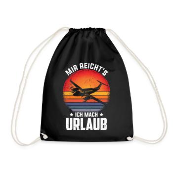 Mir reichts, ich mach Urlaub! Ferien, Sommer Sonne - Turnbeutel - Schwarz - Vorne