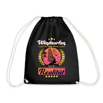 Windsurfen - Turnbeutel - Schwarz - Vorne