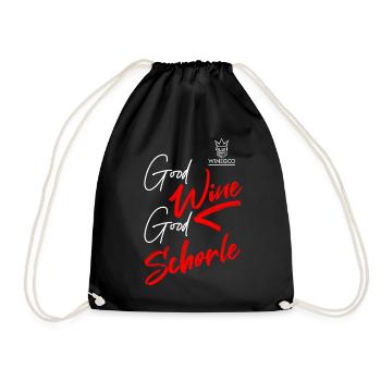Winegod funny saying wine - Drawstring Bag - black - Front