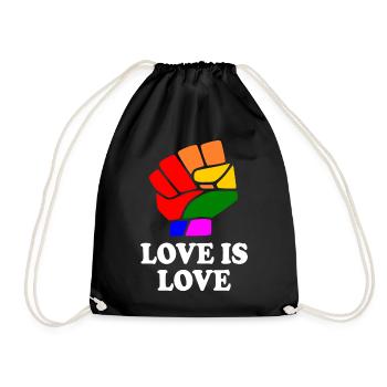 Love is love - Turnbeutel - Schwarz - Vorne