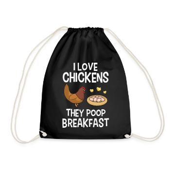 Chicken Chickens - Drawstring Bag - black - Front