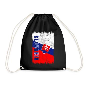 Slowakei Vintage Flagge - Turnbeutel - Schwarz - Vorne