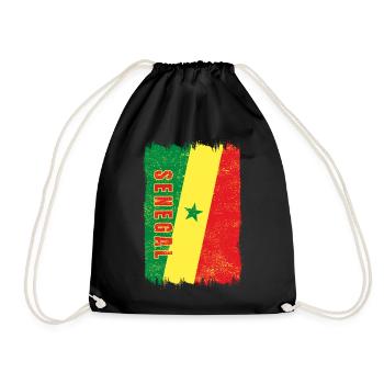 Senegal flag - Drawstring Bag - black - Front