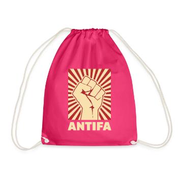 Antifa - Turnbeutel - Fuchsia - Vorne