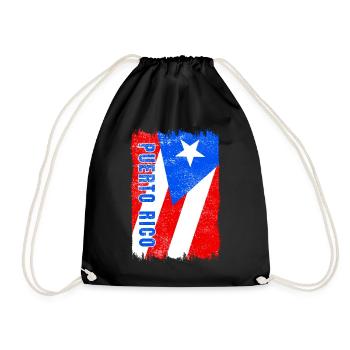 Puerto Rico flag - Drawstring Bag - black - Front