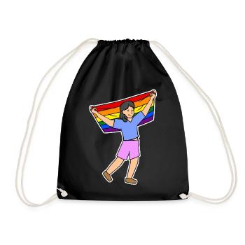 Parade Right-wing Gay Rainbow Flag Lgbt - Drawstring Bag - black - Front