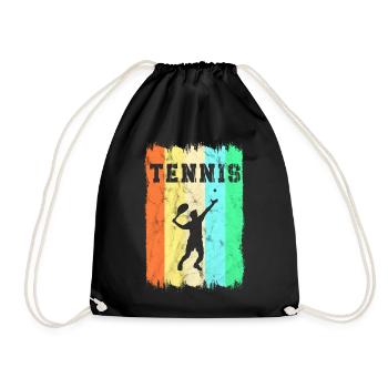 Tennis vintage design - Drawstring Bag - black - Front