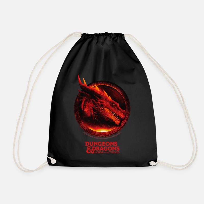 Dungeons & Dragons DND Roter Drachenkopf - Turnbeutel - Schwarz