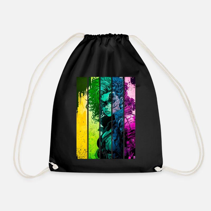 Comic book hero - Drawstring Bag - black