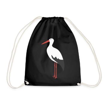 Cigogne blanche - Sac de sport léger - noir - Devant