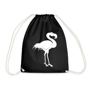 tieroutfits für damen, Flamingokopf - Turnbeutel - Schwarz - Vorne