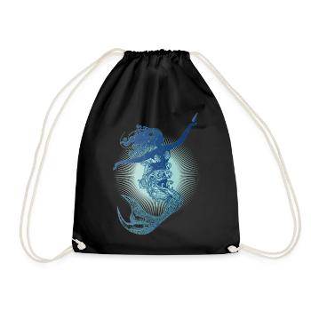 Belle sirène aux couleurs froides - Sac de sport léger - noir - Devant