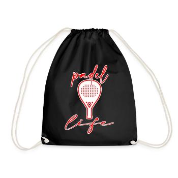 Padel Padel tennis Padel fashion PADEL-life - Drawstring Bag - black - Front