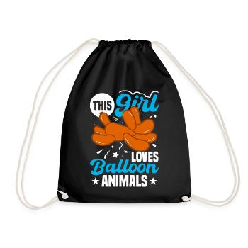 Balloon Twisting Design - Drawstring Bag - black - Front