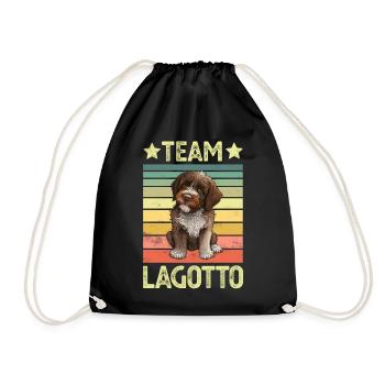 Hund Lagotto Romagnolo - Turnbeutel - Schwarz - Vorne