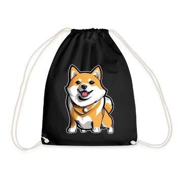 Süßer Shiba Inu Hund - Turnbeutel - Schwarz - Vorne