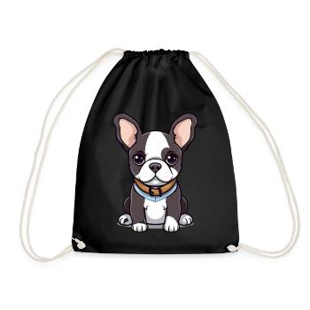 Niedliche Bulldogge Mops Hund - Turnbeutel - Schwarz - Vorne