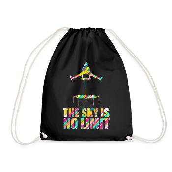 The Sky is No Limit Trampolin - Turnbeutel - Schwarz - Vorne