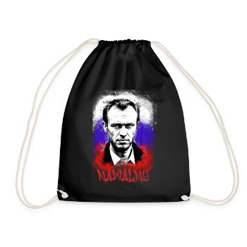 hero,nawalny,graffiti,flagge,russland - Turnbeutel - Schwarz - Vorne