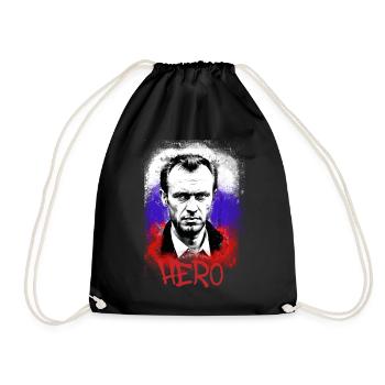 hero,nawalny,graffiti,flagge,russland - Turnbeutel - Schwarz - Vorne