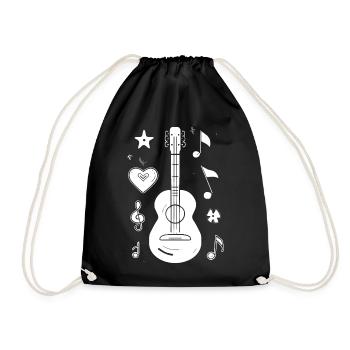 Ukulele Zeichnung - Turnbeutel - Schwarz - Vorne
