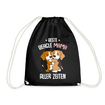 Beste Beagle Mama - Turnbeutel - Schwarz - Vorne