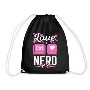 Liebe Nerd CTRL - Herz - Turnbeutel - Schwarz - Vorne