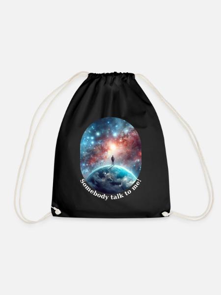 Somebody talk to me - Drawstring Bag - black