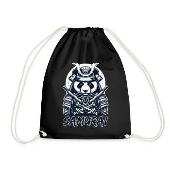 Warrior Panda: Embrace the Spirit of the Samurai - Drawstring Bag - black - Front