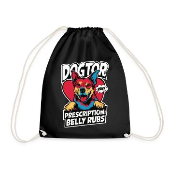Pop Art Dogtor Prescription: Belly Crawl! - Drawstring Bag - black - Front