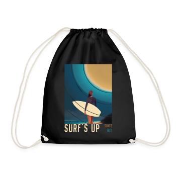 Surf's Up Sun's Out - Surfbrett Summer Vibes - Turnbeutel - Schwarz - Vorne