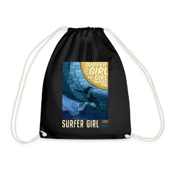 Surfer Girl Sommer-Vibes - Turnbeutel - Schwarz - Vorne