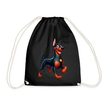 Dobermann 4 - Turnbeutel - Schwarz - Vorne