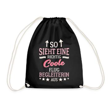 So sieht eine richtig coole Flugbegleiterin aus - Turnbeutel - Schwarz - Vorne