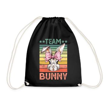 Rabbit Rabbit - Drawstring Bag - black - Front